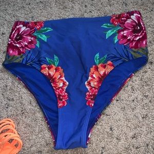 Floral High Waited Bikini Bottoms